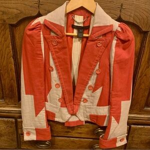 Y2K Marc by Marc Jacobs  Red and Cream Blazer Jacket